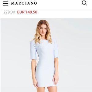 New Guess Marciano Embossed Logo Bandage Bodycon Casual Dress L